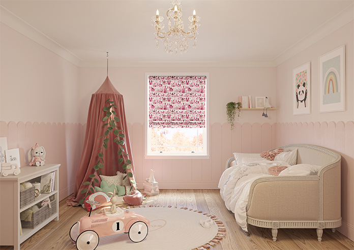 Magic Castle, Princess Pink - Motorised Roman Blind - Image 8